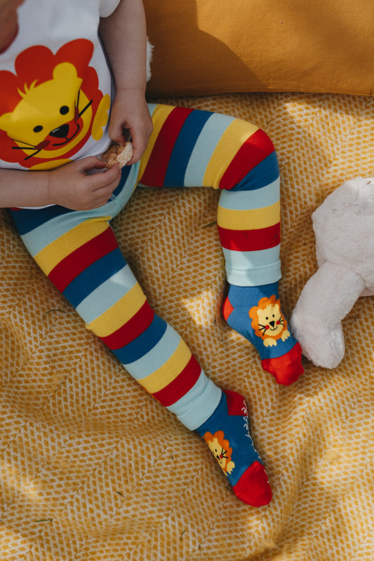 lion baby leggings with socks