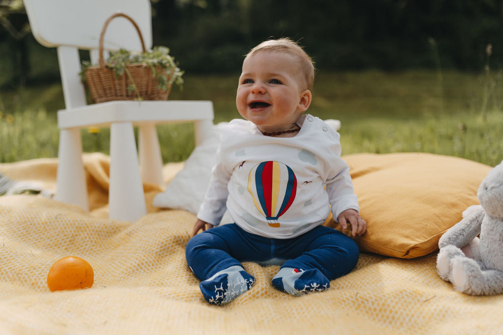 Balloon Skies White Long Sleeved T-Shirt