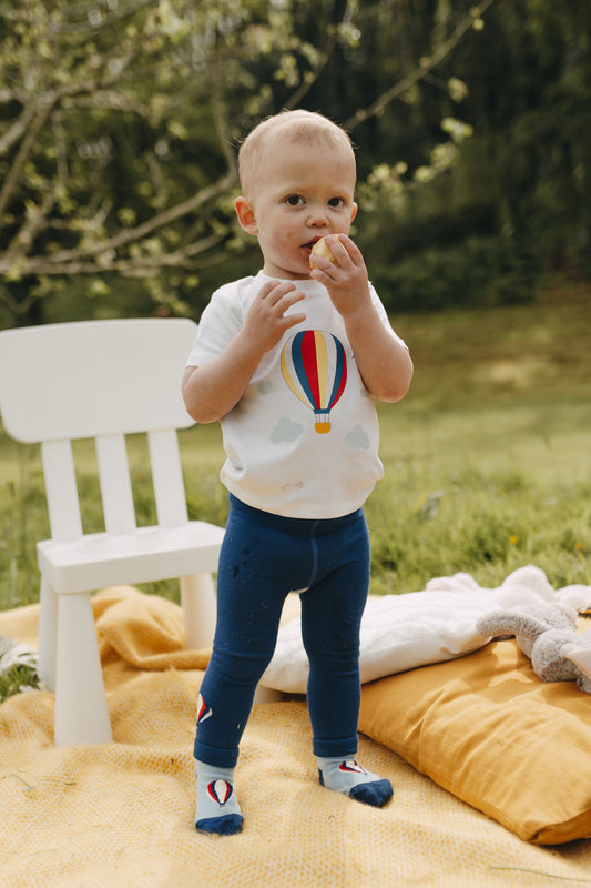 Balloon Skies White Short Sleeved T-Shirt